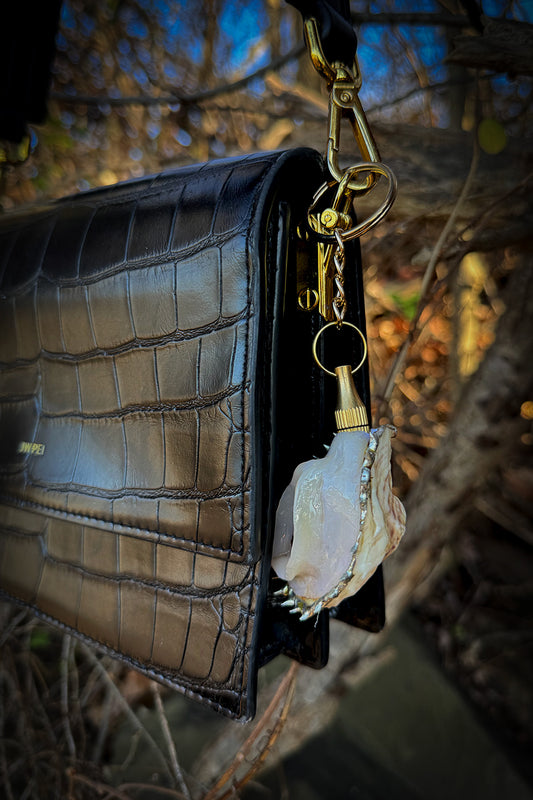 Vagina Seashell Bag Charm with Hidden Blade