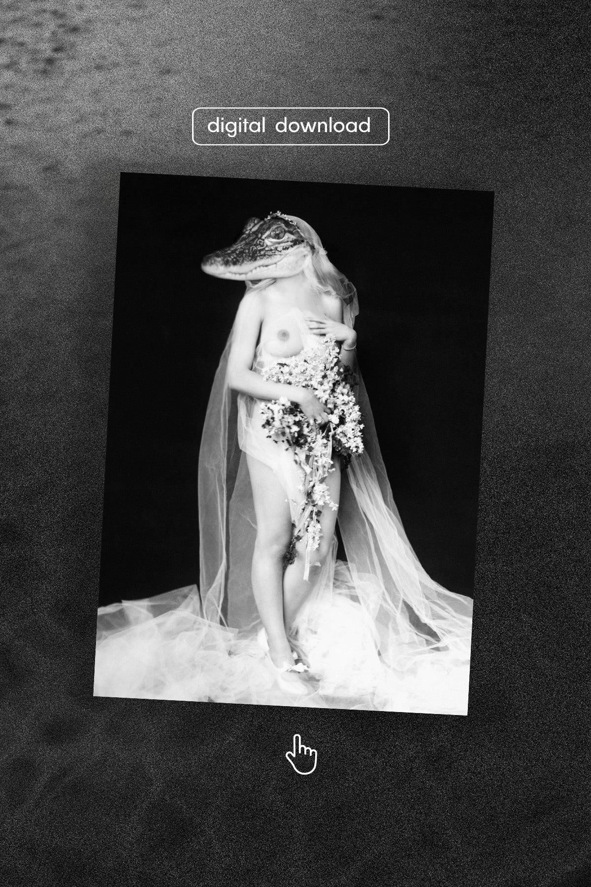Alligator Bride Nude Collage 6x4" Digital Download