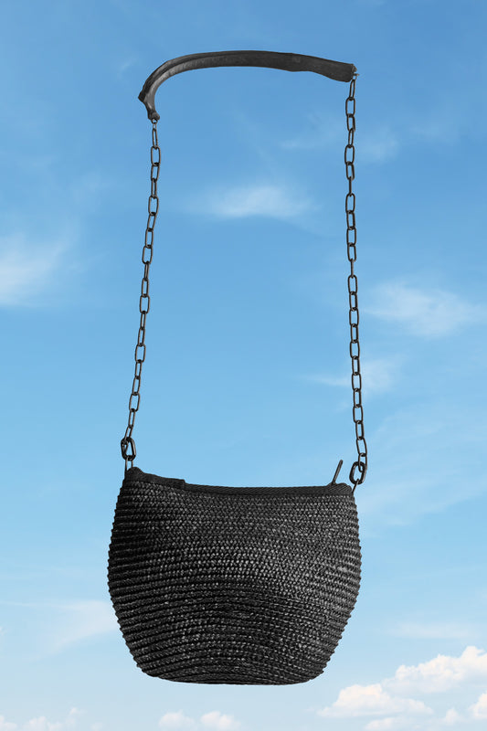 Deer Rib Bone Handle Bag with Adjustable Chain Strap