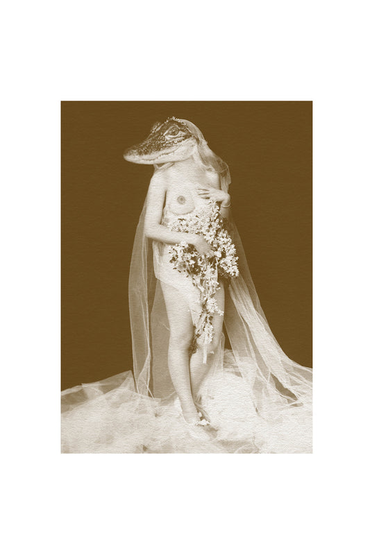 Topless Alligator Bride Short Sleeve T-Shirt