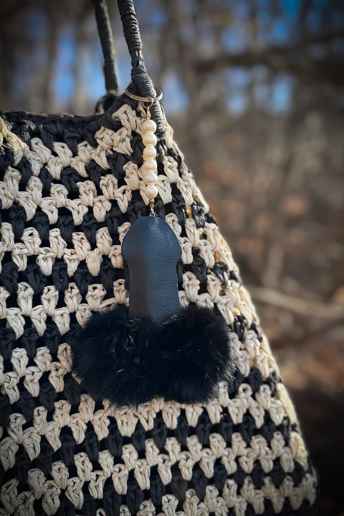 Penis Keychain: Pom Pom Bag Charm