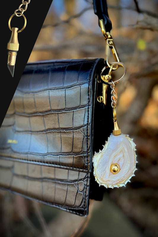 Vagina Seashell Bag Charm with Hidden Blade