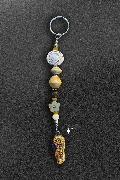 Peanut Pocketknife Switchblade with Upcycled Beads