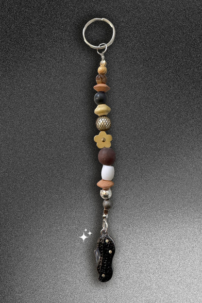 Peanut Pocketknife Switchblade with Upcycled Beads