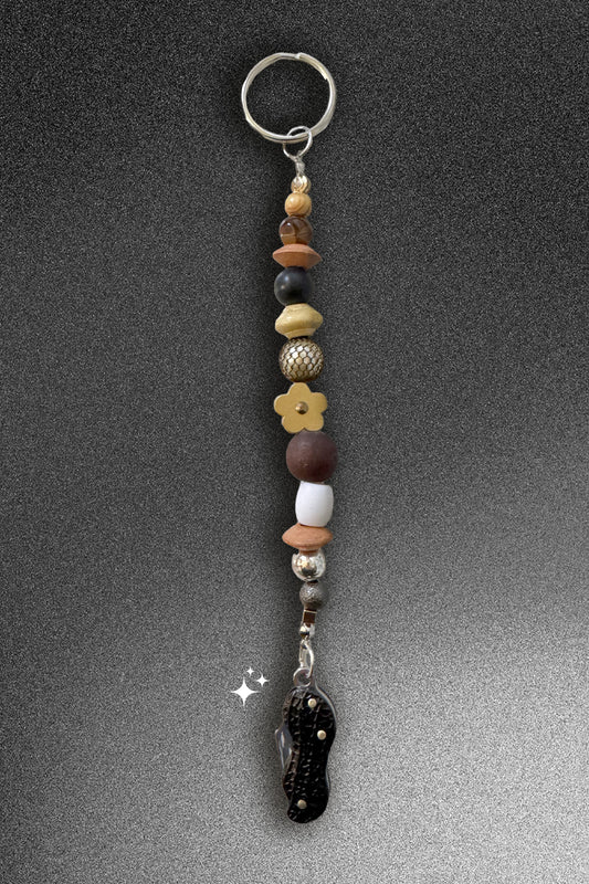 Peanut Pocketknife Switchblade with Upcycled Beads