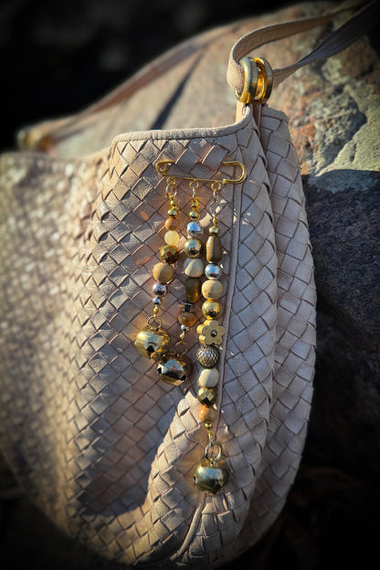 Beaded Jingle Bells on Large Safety Pin