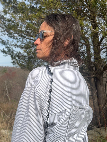 Deer Rib Bone Handle Bag with Adjustable Chain Strap