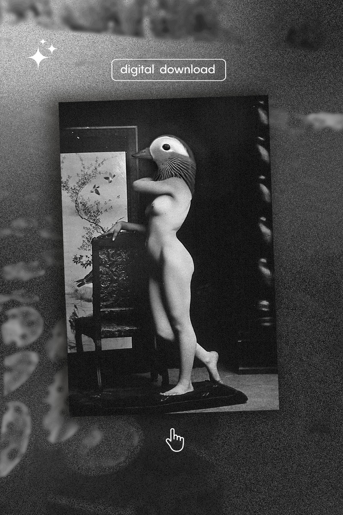 Naked Duck Lady Nude Collage 6x4" Digital Download
