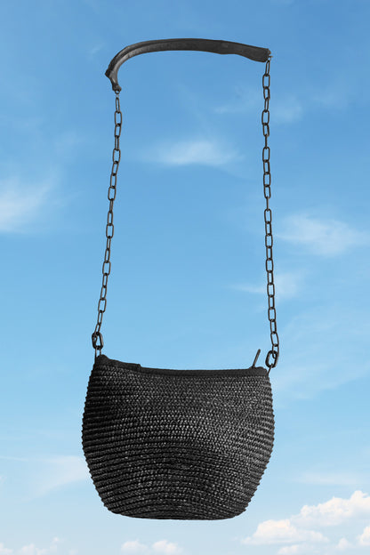 Deer Rib Bone Handle Bag with Adjustable Chain Strap