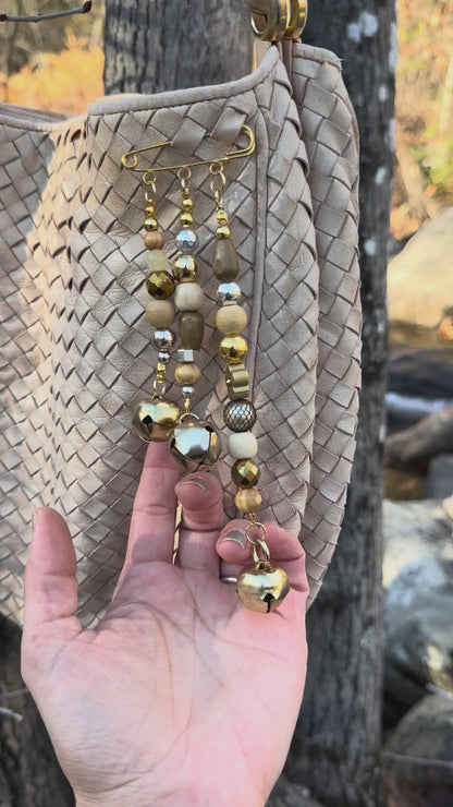 Beaded Jingle Bells on Large Safety Pin