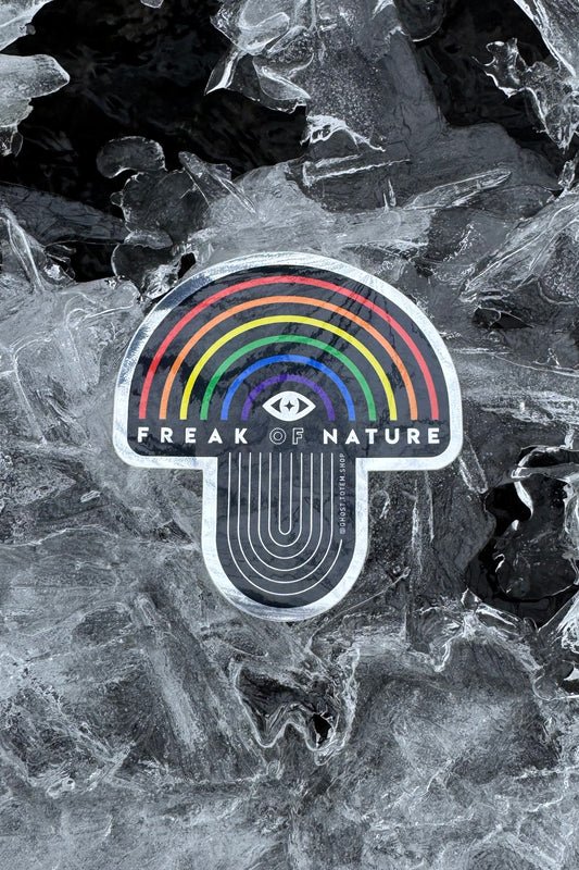 Freak of Nature Mushroom Rainbow Mirror Sticker