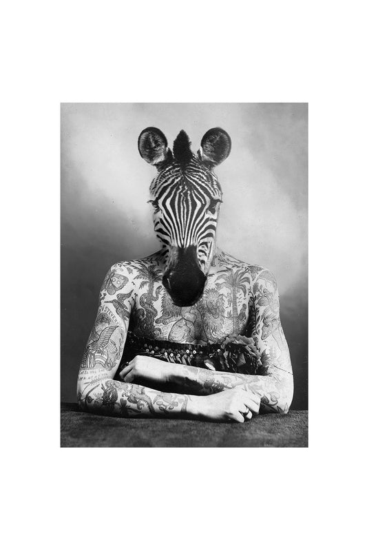 Tattooed Zebra Short Sleeve T-Shirt